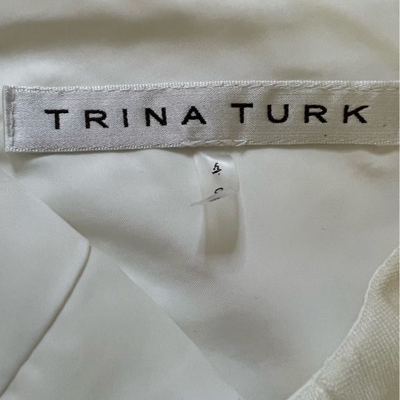 Trina Turk Ivory White Knit Cocktail Sheath Dress Faceted Beaded Neckline 4 NWT - Picture 11 of 15